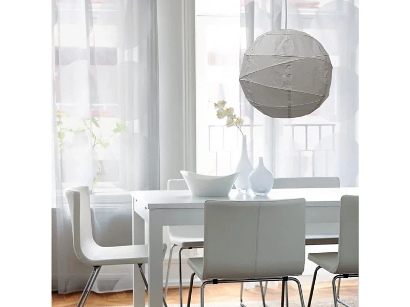 Lot de 4 lampions rond en papier de couleur gris et diamètre de 40 cm