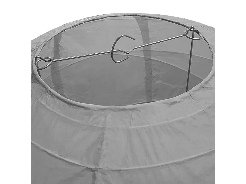 Lot de 4 lampions rond en papier de couleur gris et diamètre de 40 cm