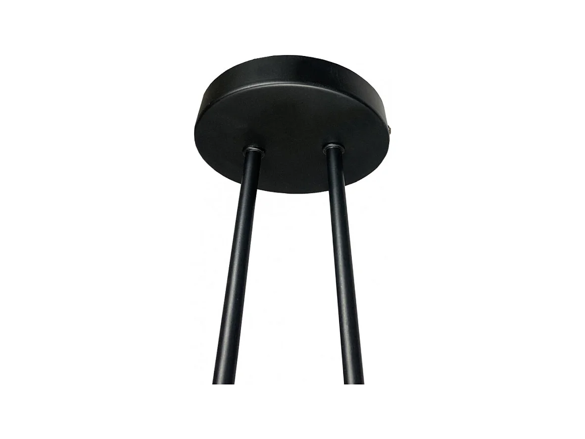 Suspension double asymétrique métal noir et doré - BORJA 0603