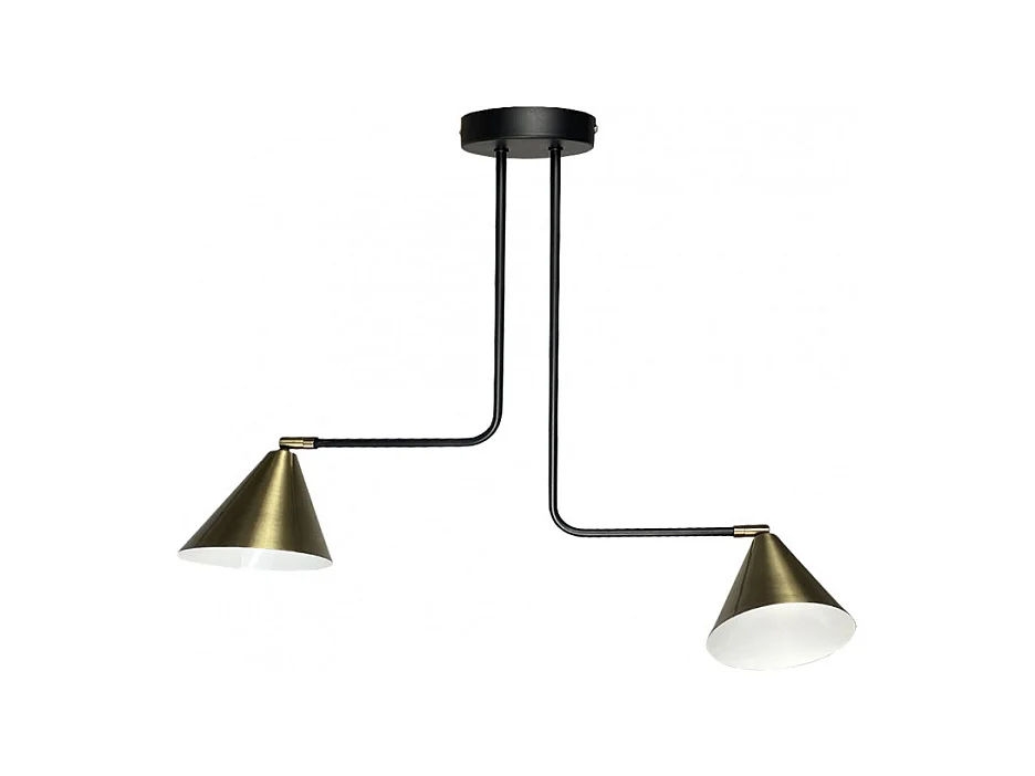 Suspension double asymétrique métal noir et doré - BORJA 0603