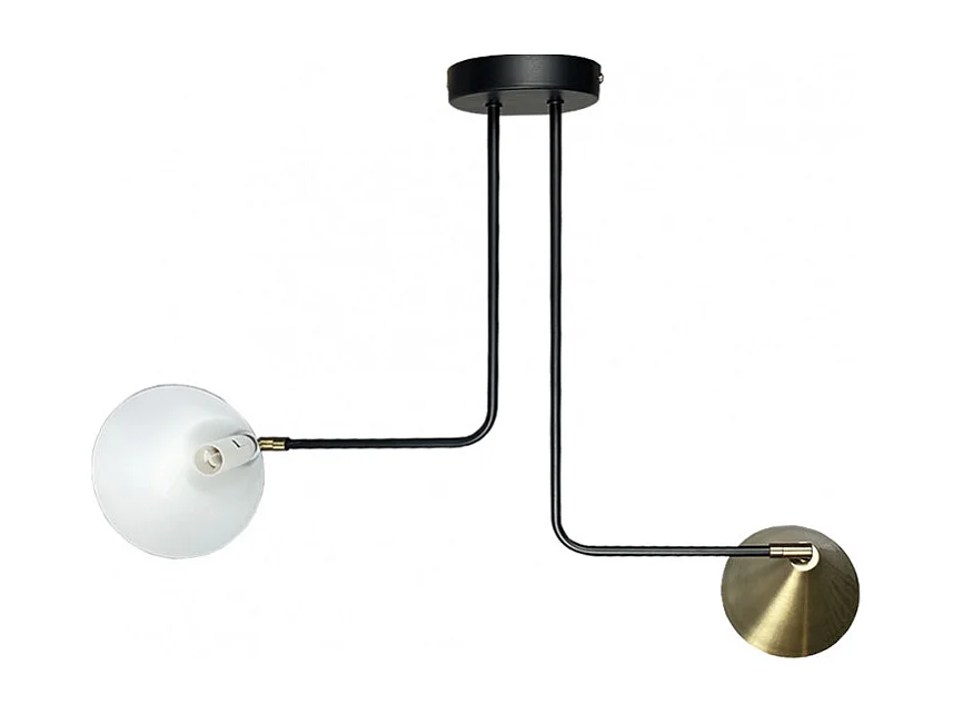 Suspension double asymétrique métal noir et doré - BORJA 0603