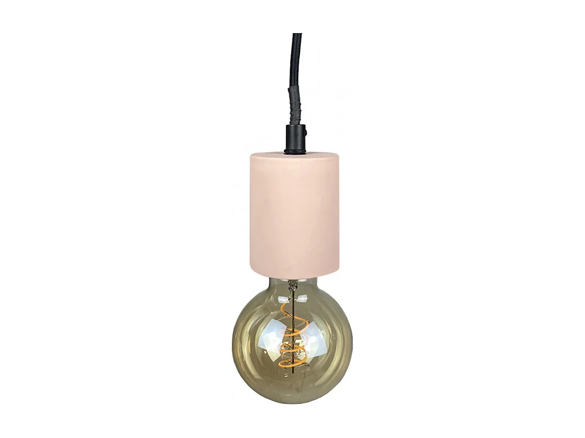 Suspension lumineuse ajustable en béton rose pastel - CALO 5706
