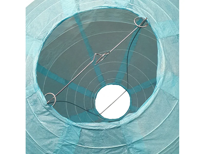 Lot de 4 lampions rond en papier de couleur bleu de 40 cm de diamètre