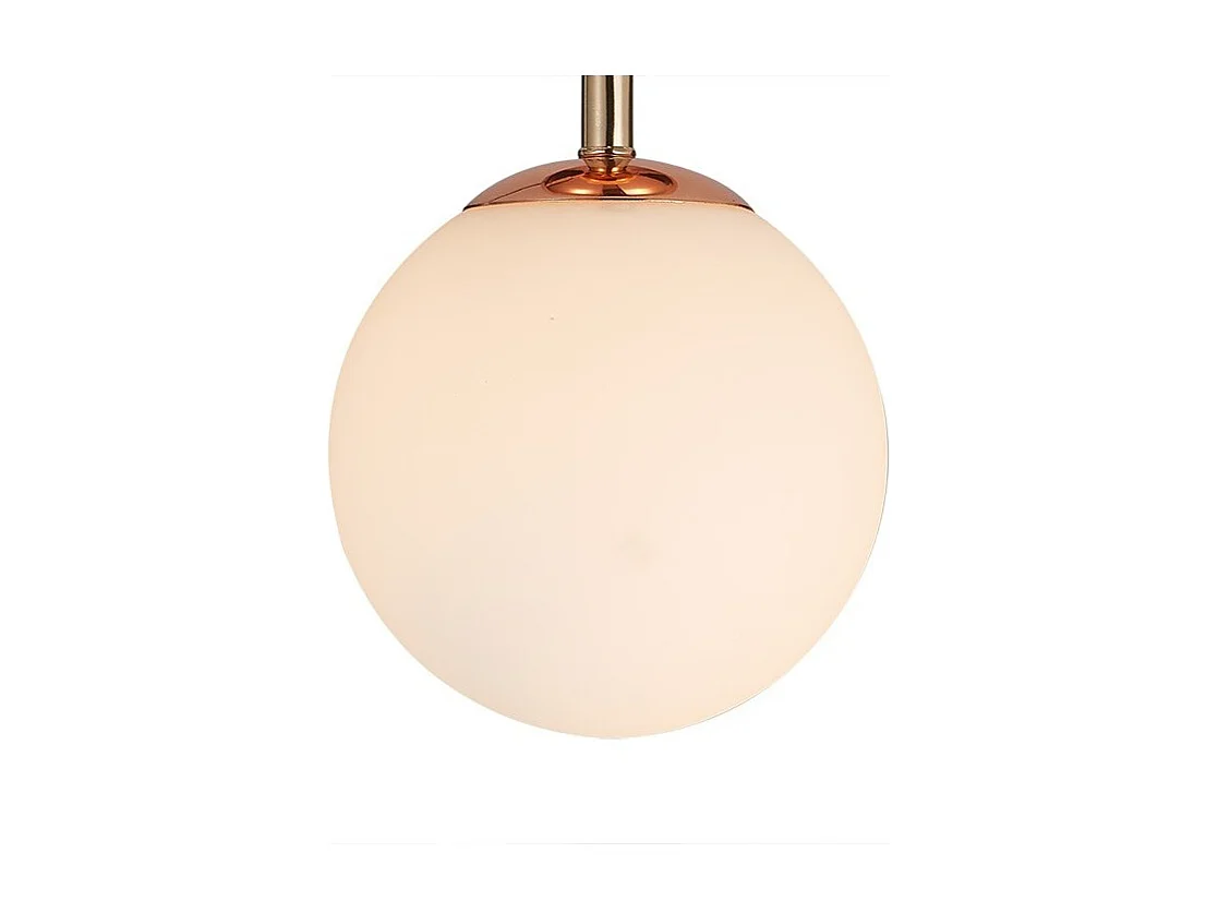 Suspension boule en verre opaque et métal cuivré - GLOBE