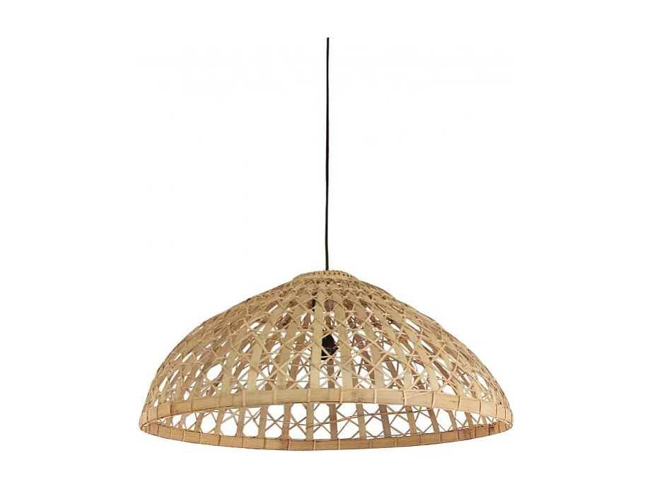 Suspension ronde en bambou style bord de mer D. 80 cm - TULUM