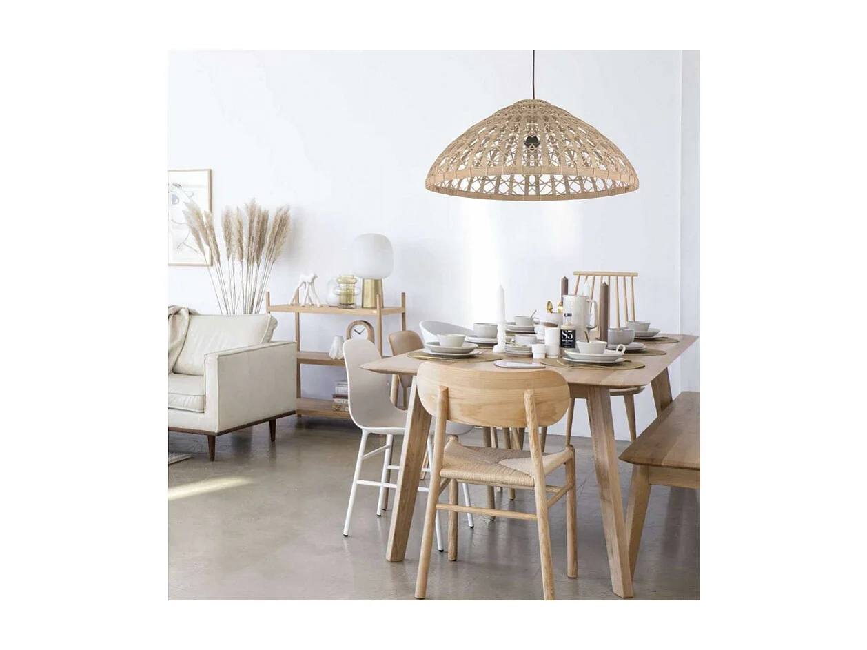 Suspension ronde en bambou style bord de mer D. 80 cm - TULUM