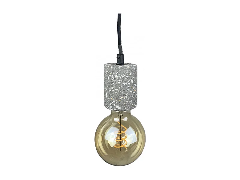 Suspension lumineuse ajustable en terrazzo ciment gris - CALO 5140