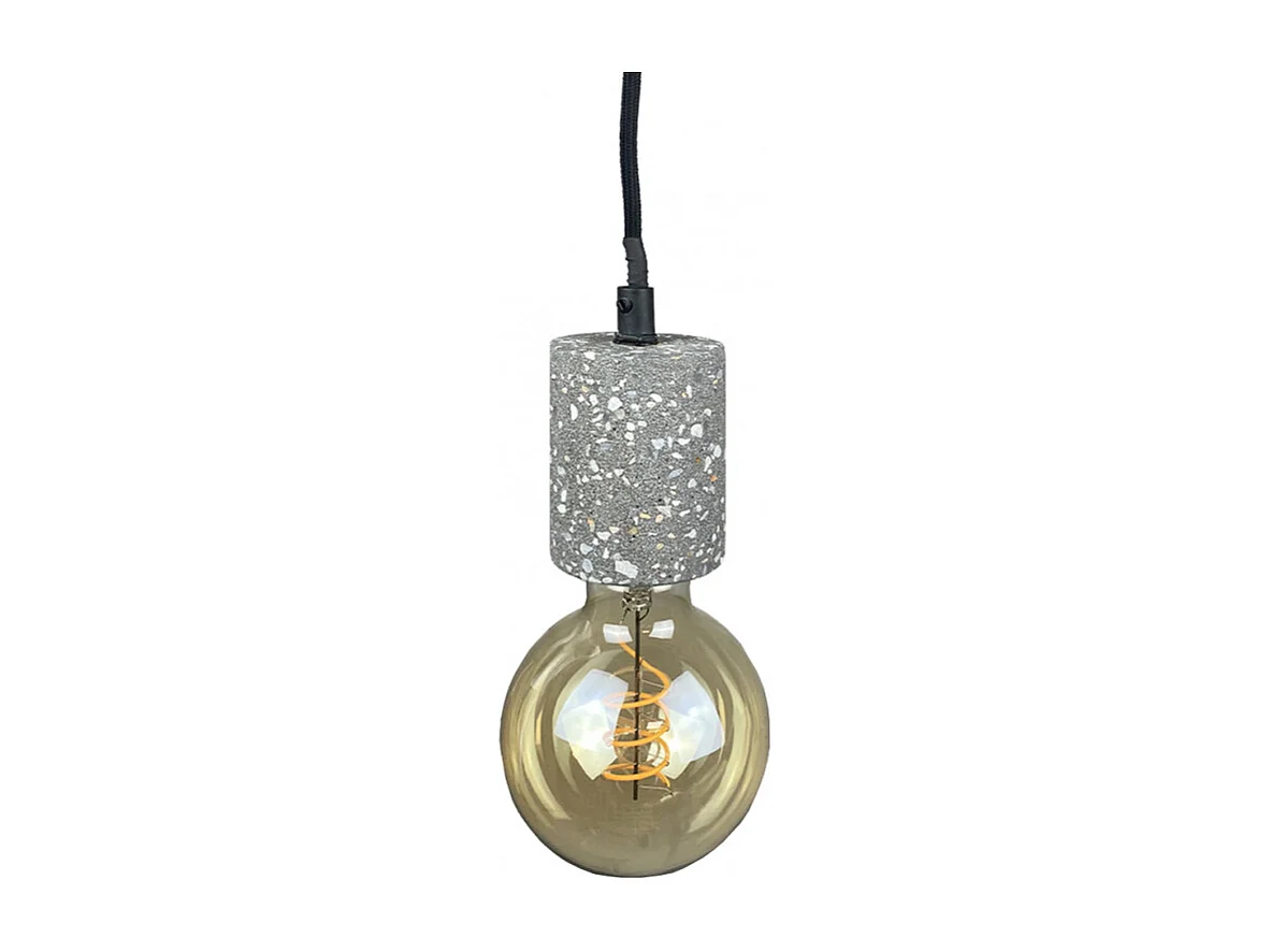 Suspension lumineuse ajustable en terrazzo ciment gris - CALO 5140