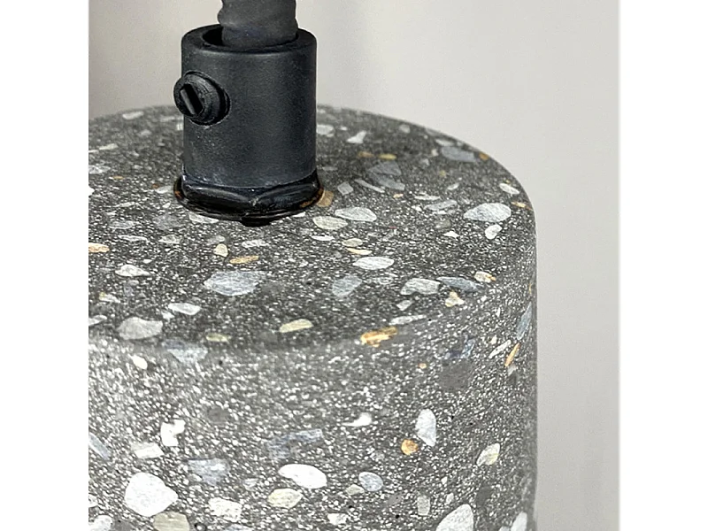Suspension lumineuse ajustable en terrazzo ciment gris - CALO 5140