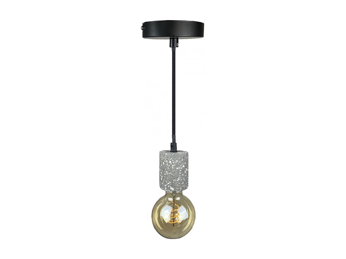Suspension lumineuse ajustable en terrazzo ciment gris - CALO 5140