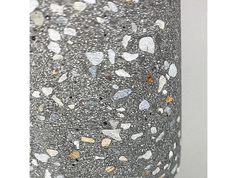 Suspension lumineuse ajustable en terrazzo ciment gris - CALO 5140