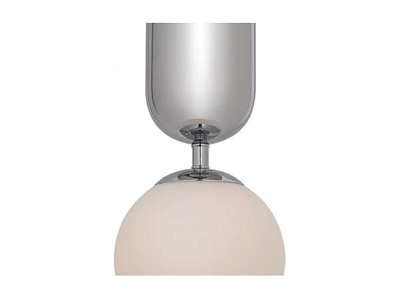 Suspension boule en verre opaque et métal chromé - GLOBE CHROME