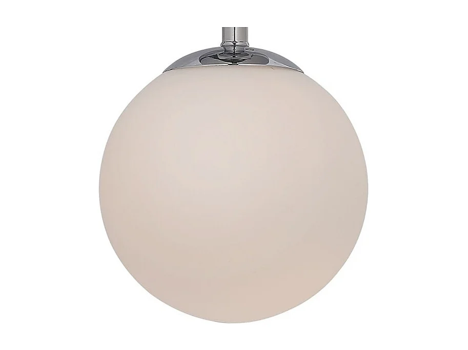 Suspension boule en verre opaque et métal chromé - GLOBE CHROME