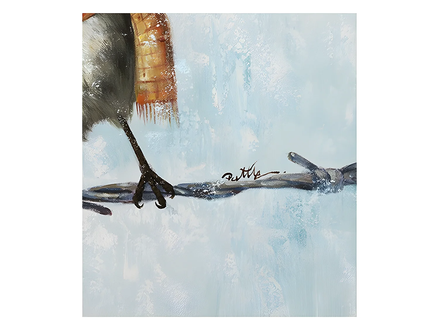 Peinture sur toile moineau aviateur - Piaf