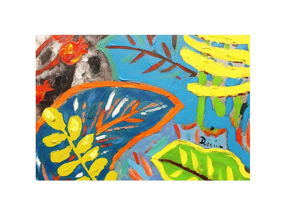 Tableau peinture Girafe 100 x 70 cm style Pop Art - SAVANE