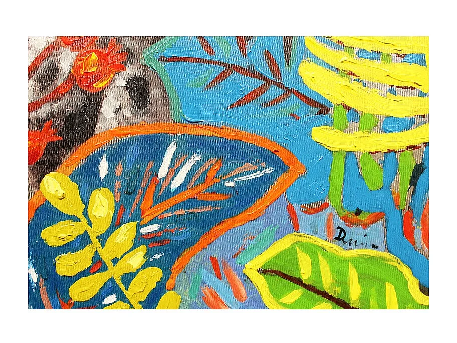 Tableau peinture Girafe 100 x 70 cm style Pop Art - SAVANE