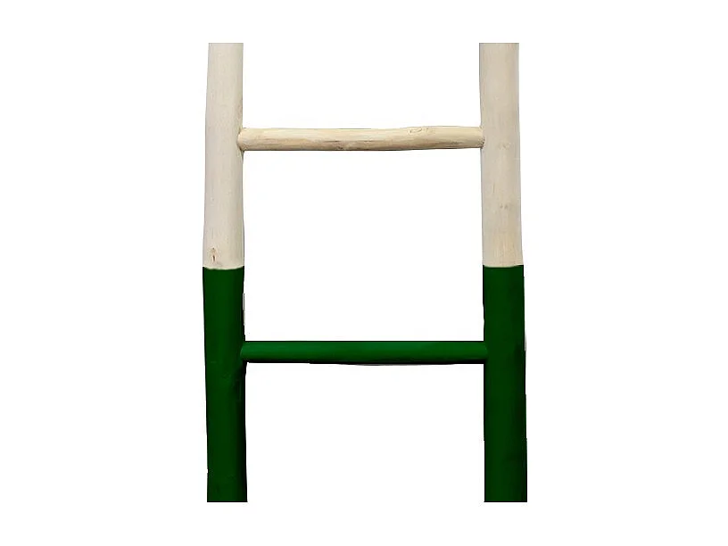 Echelle décorative en bois exotique blanchi et vert foncé - SCALA
