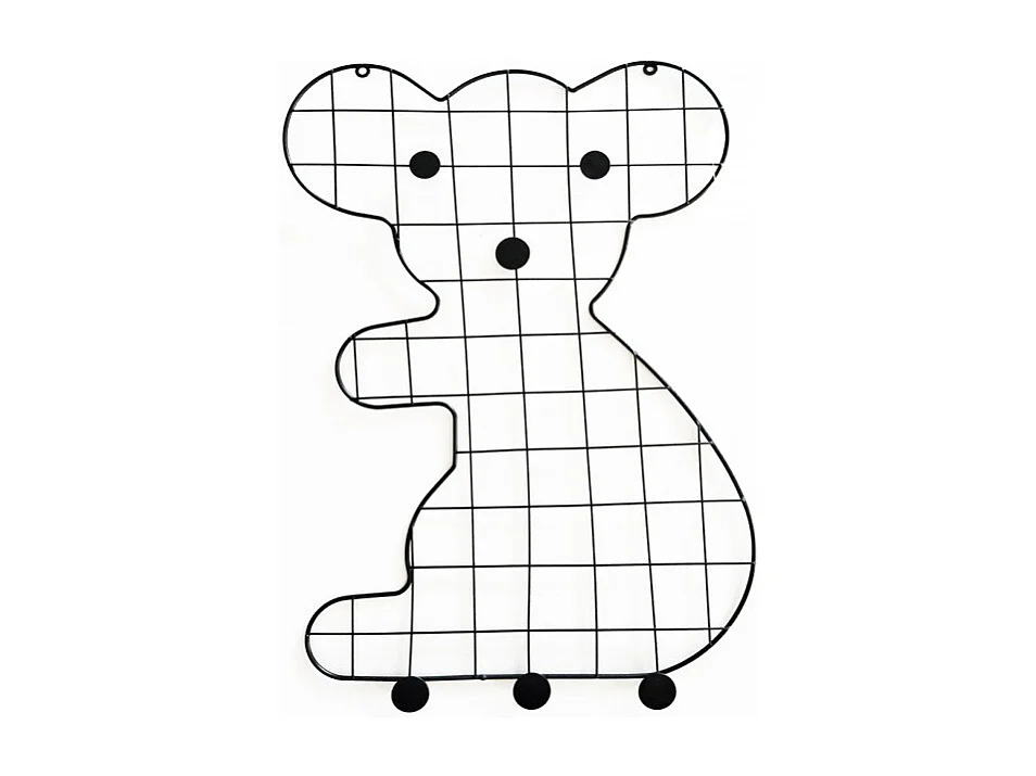 Porte-photos mural nounours en métal noir chambre enfant - BEAR