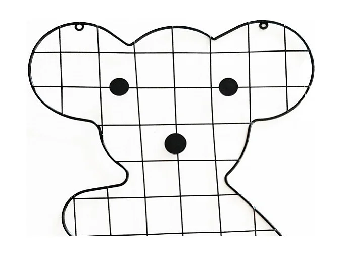 Porte-photos mural nounours en métal noir chambre enfant - BEAR