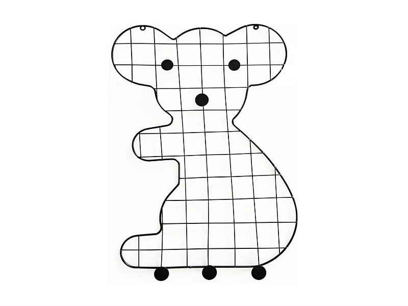 Porte-photos mural nounours en métal noir chambre enfant - BEAR