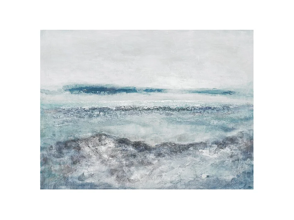 Tableau peinture 120 x 90 cm océan bleu abstrait - BLUE