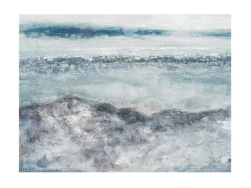 Tableau peinture 120 x 90 cm océan bleu abstrait - BLUE