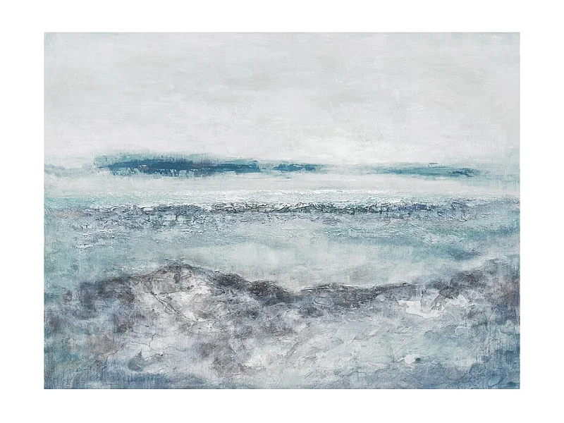 Tableau peinture 120 x 90 cm océan bleu abstrait - BLUE