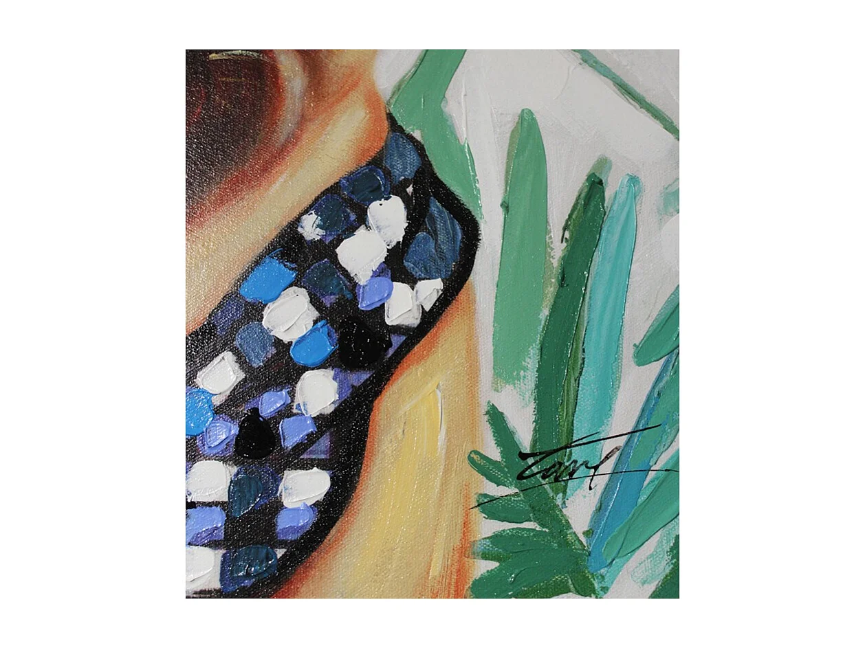 Tableau peinture chien à lunettes 70 x 70 cm - LOULOU DOG