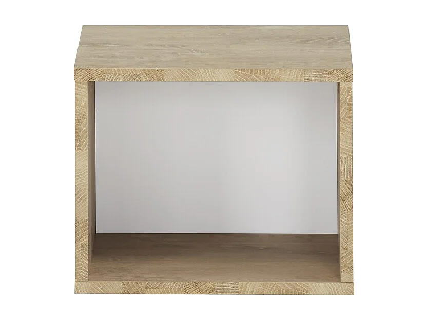 Etagère cube murale réversible décor bois blanc ou bleu - SIDOINE