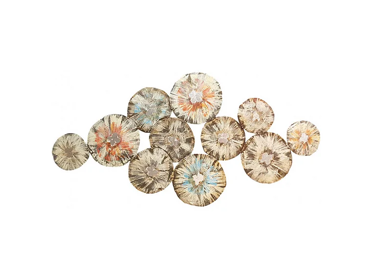 Décoration ronde murale 120x60 cm métal peint florale festive - EYRONA