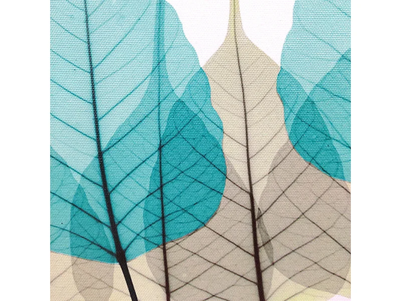 Tableau dessin feuilles sur cadre en bois noir 40x40 cm - LEAF