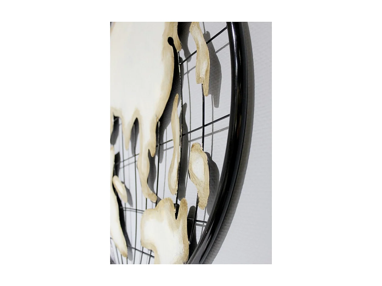 Décoration murale 2 cartes du monde en métal rond - WORLD