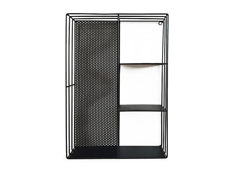 Etagère murale 4 tablettes en métal noir 60 x 40 cm - LINE