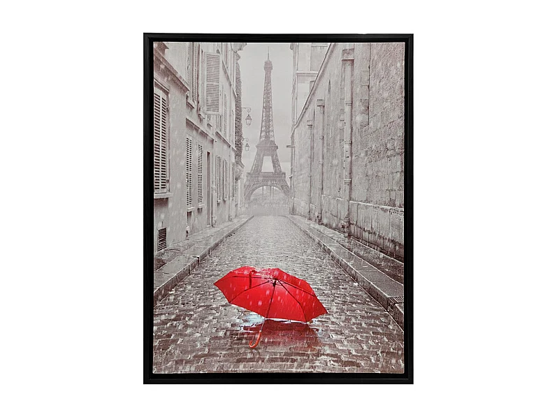 Tableau imprimé Tour Eiffel sur cadre en bois noir 30x40 cm - EIFFEL