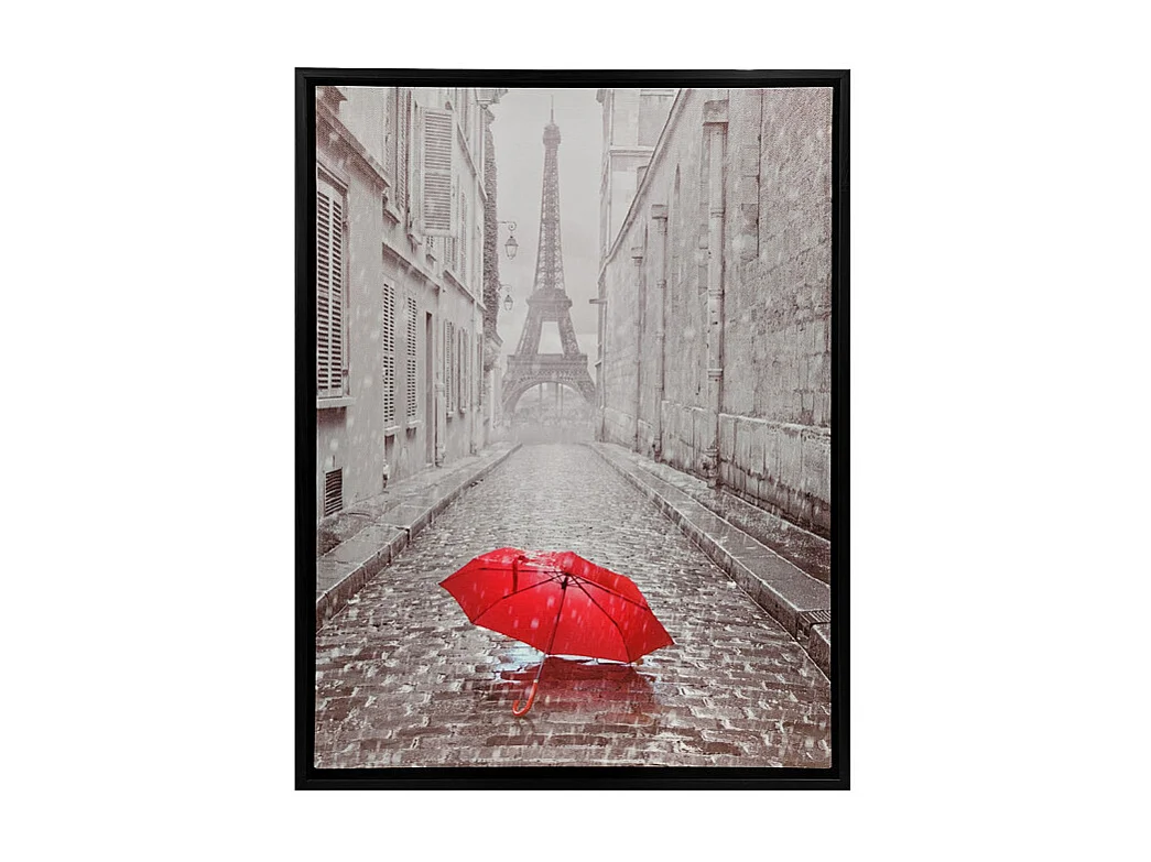 Tableau imprimé Tour Eiffel sur cadre en bois noir 30x40 cm - EIFFEL