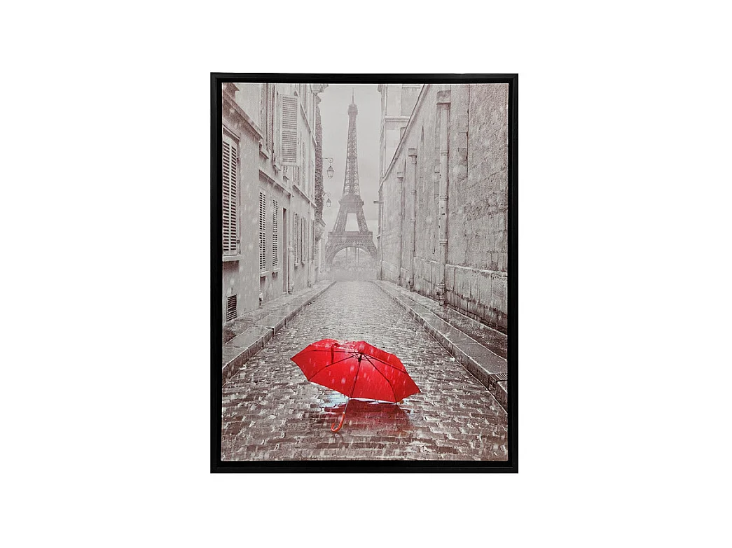 Tableau imprimé Tour Eiffel sur cadre en bois noir 30x40 cm - EIFFEL
