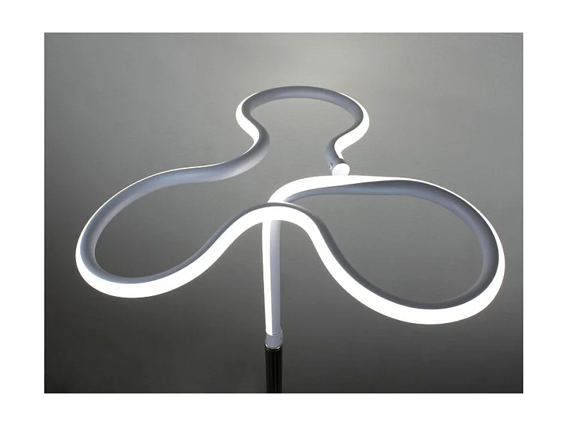 Lampadaire LED 166 cm design trèfle pied métal chromé - CLOVER