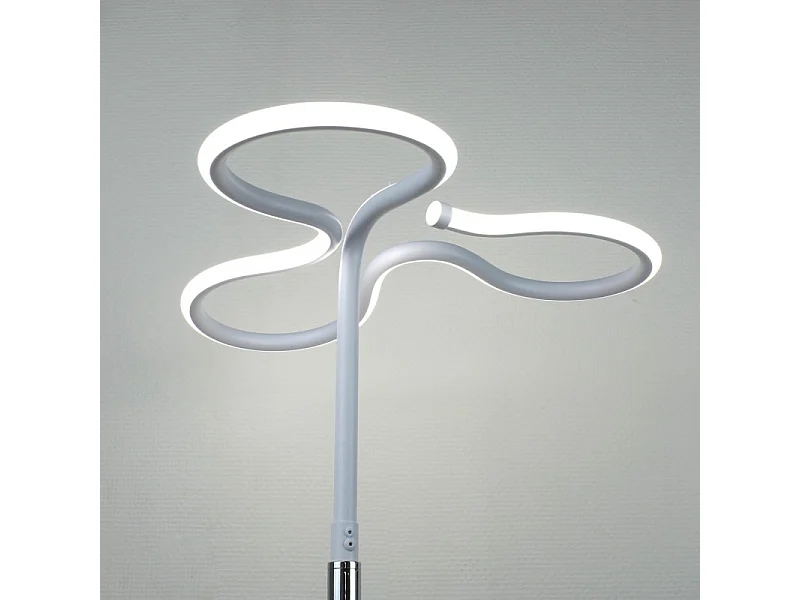 Lampadaire LED 166 cm design trèfle pied métal chromé - CLOVER