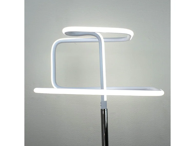 Lampadaire LED 167 cm design abstrait pied métal chromé - SQUARE