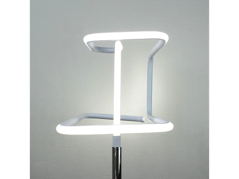 Lampadaire LED 167 cm design abstrait pied métal chromé - SQUARE