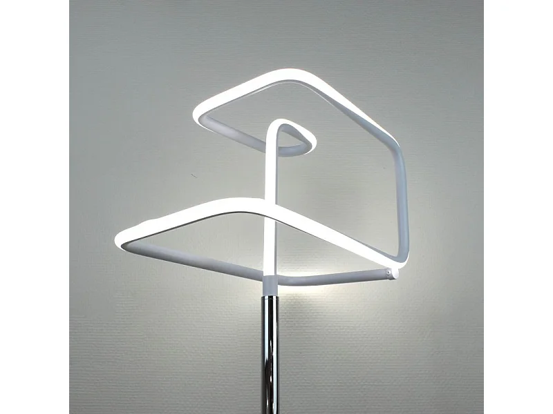 Lampadaire LED 167 cm design abstrait pied métal chromé - SQUARE