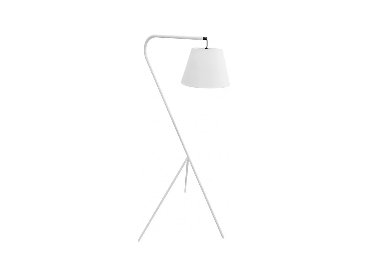Lampadaire métal avec abat-jour blanc et trépied sur 3 pieds - SHINE M