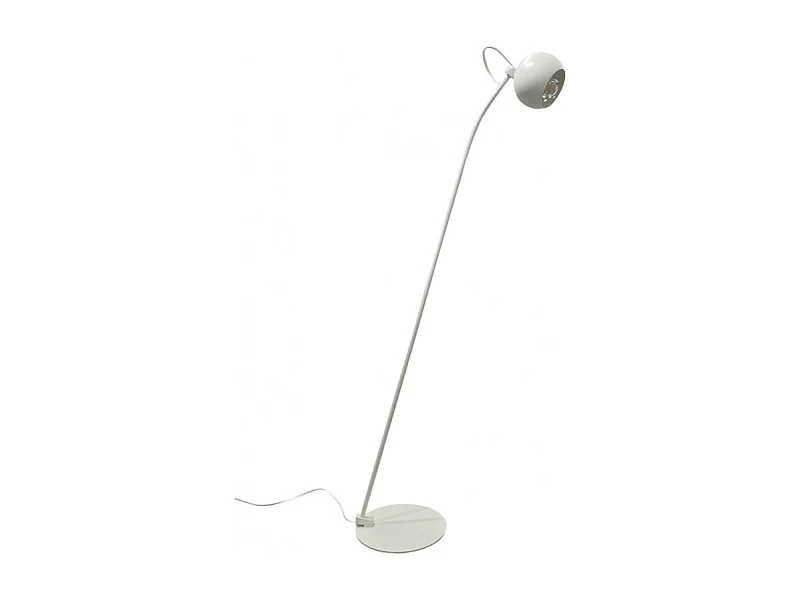 Lampadaire 126 cm fin en métal blanc et abat-jour rond - PIXAR 8488