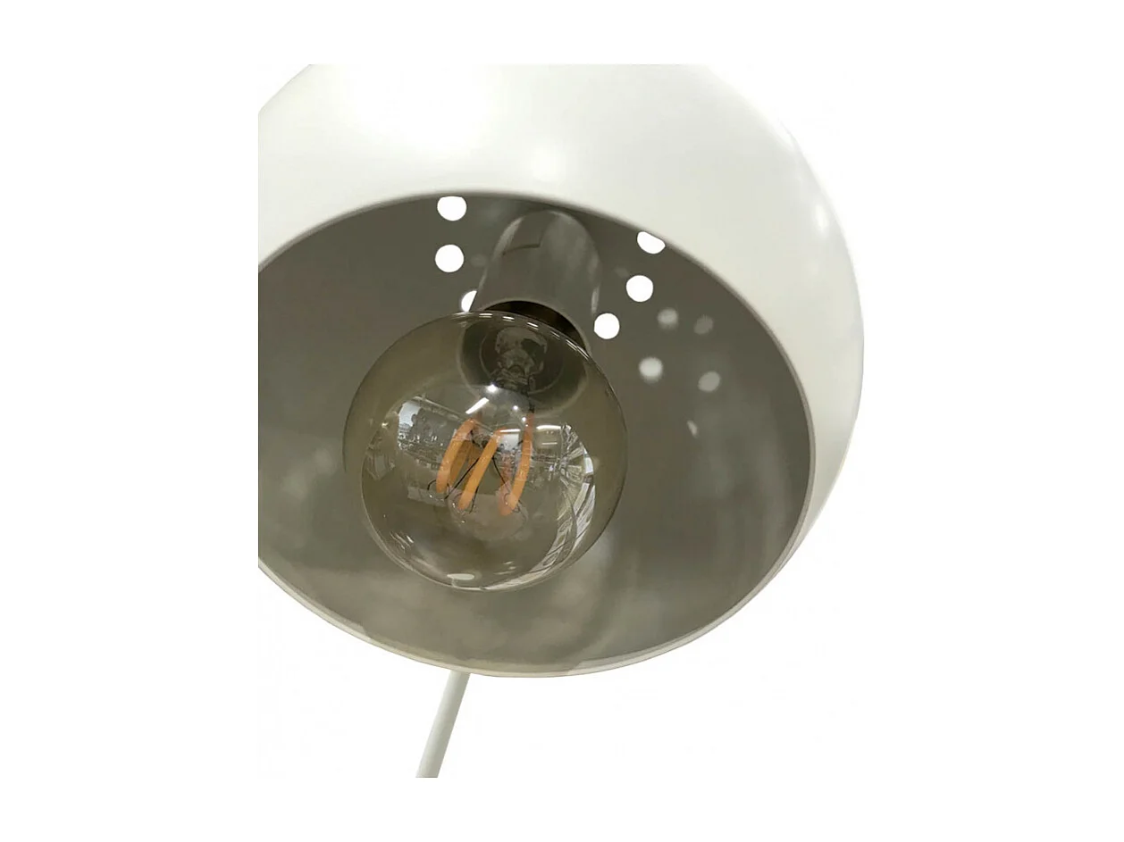 Lampadaire 126 cm fin en métal blanc et abat-jour rond - PIXAR 8488