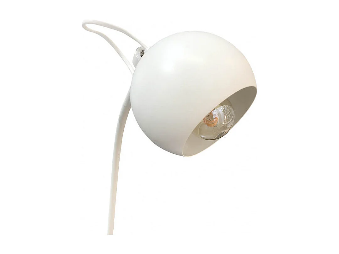 Lampadaire 126 cm fin en métal blanc et abat-jour rond - PIXAR 8488