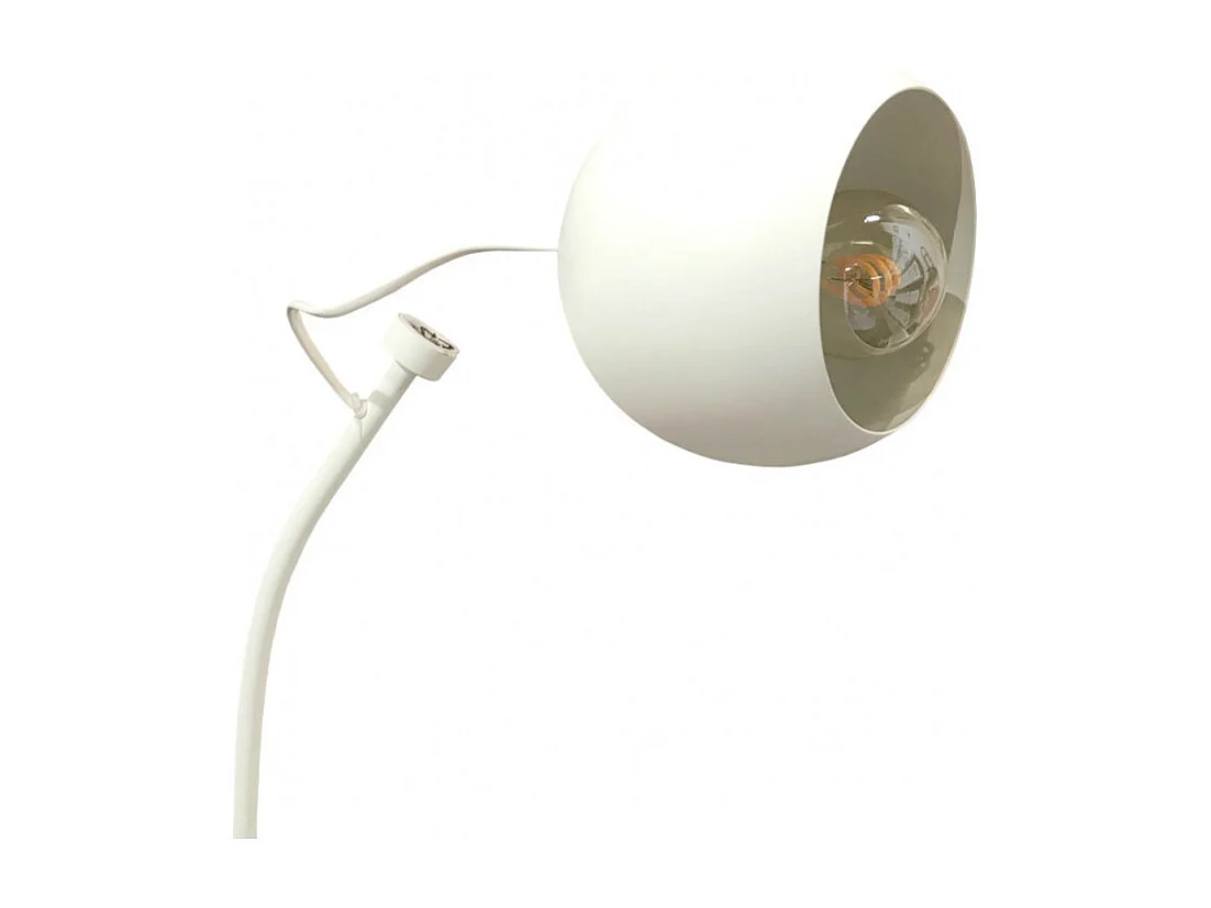 Lampadaire 126 cm fin en métal blanc et abat-jour rond - PIXAR 8488