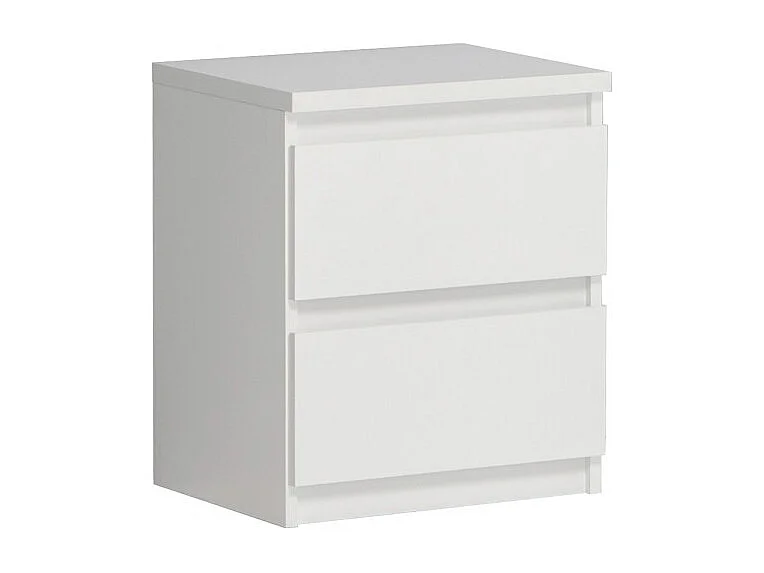 Table de chevet 2 tiroirs blanc mat - BENNY