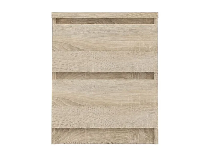 Table de chevet 2 tiroirs décor chêne clair texturé - BENNY