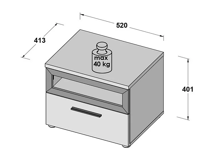 Table de Chevet marron 1 tiroir décor vieux chêne - JULES