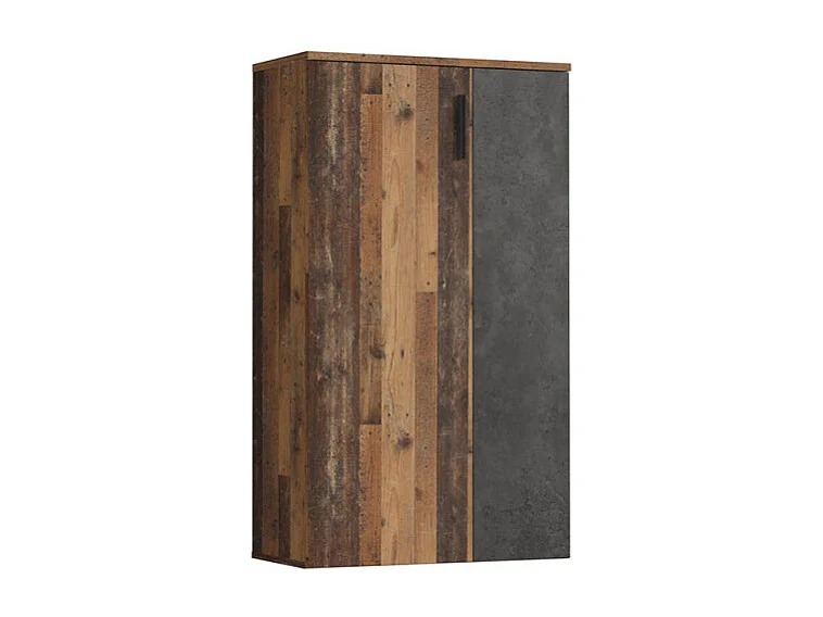 Armoire à chaussures 2 portes 5 tablettes décor bois vintage - AMELIE